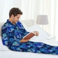 thumbnail image 6 of Sikiie Glowing Jellyfish Pattern Mens Pajama Set, Soft Warm Long Sleeve Sleepwear, Cozy Button-Down Pjs for Men-XX-Large, 6 of 7
