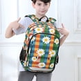 thumbnail image 6 of FORMRS Unisex School Backpack 17" Student Travel Bag with Laptop Compartment, Green Checkered Daisy, 6 of 7