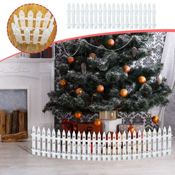 Clôture d'Arbre de Noël 1,2 M Clôture Décorative en Bois Miniature Maison  Jardin Arbre de Noël Décoration de Fête de Mariage (Carbonisé) 