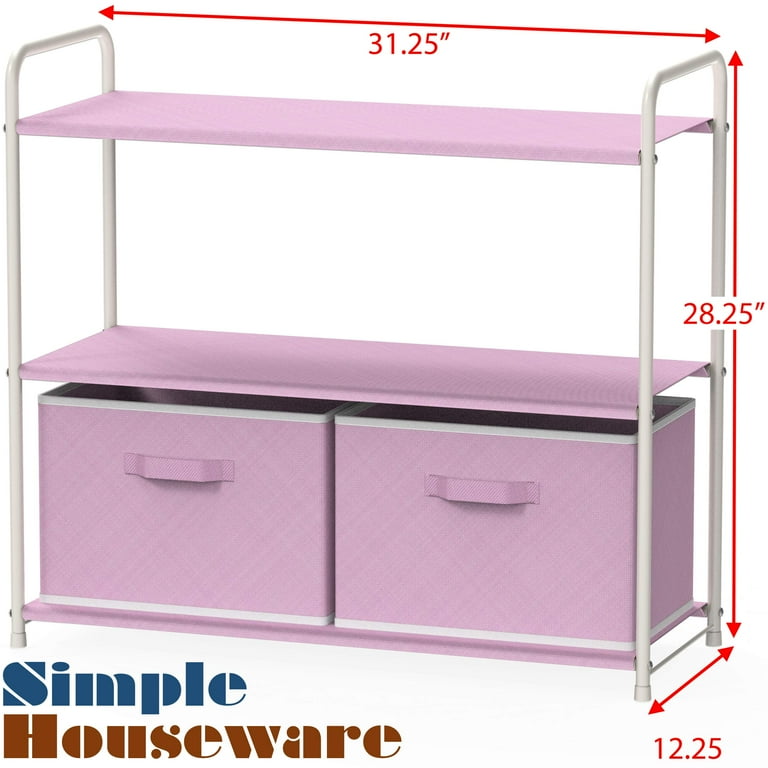 Simple Houseware 3-Tier Closet Storage with 2 Drawers, Elegant Silver Finish