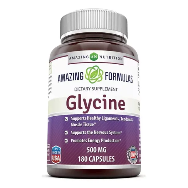 Amazing Formulas Glycine | 500 Mg | 180 Capsules