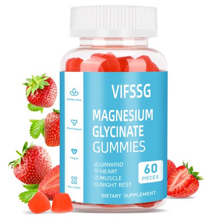 Magnesium Glycinate Gummies 400mg, Sugar Free Gummies with Magnesium L-Threonate 200mg - Magnesium Supplement Chewable Gummies for Women & Men Vegan, Organic Gummies 60 Count