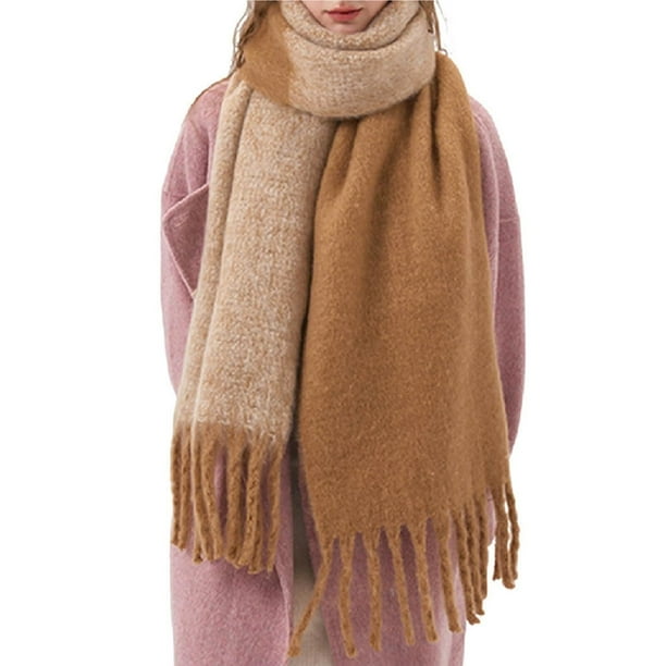 Bufanda cálida de invierno for mujer, chal largo, bufandas grandes, bufandas gruesas for clima frío, bufandas grandes y gruesas de gran tamaño.