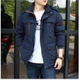 thumbnail image 2 of Men's Jacket, Thick Warm Hooded Men's Coat, Casual Padded Cotton Men's Windbreaker Warm Outerwear, 2 of 3