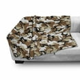 thumbnail image 3 of Camouflage Soft Flannel Fleece Blanket, Abstract Style in Various Shades of Brown Pattern Camouflage Motif, Cozy Plush for Indoor and Outdoor Use, 50" x 70", Pale Caramel Tan Black, by Ambesonne, 3 of 6
