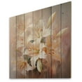 thumbnail image 2 of Designart "Beige Lilies love expression" Floral Print on Natural Pine Wood, 2 of 5