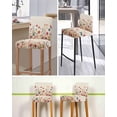 thumbnail image 5 of Pink Orange Teal Spring Floral Bar Stool Covers Set of 4, Watercolor Botanical Summer Flowers Stretch Bar Chair Covers with Backs, Removable Pub Counter Chair Cover for Kitchen Dining Room Cafe, 5 of 7