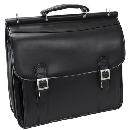 McKlein, V Series, HALSTED, Top Grain Cowhide Leather, 15" Leather Double Compartment Laptop Briefcase