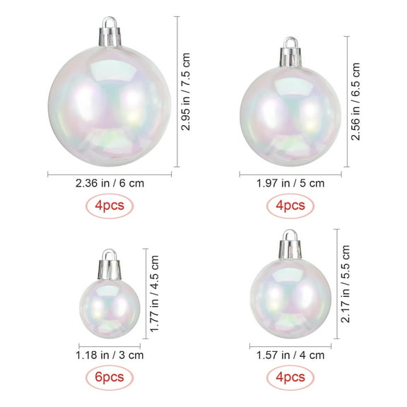 Zcyifa 40PCS Christmas Iridescent Ball Ornaments Plastic Bauble Clear Fillable Ball Xmas Tree Pendants for Holiday Tree DIY Wedding Party Decorations