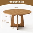 thumbnail image 3 of 47''Round Dining Table for 4-6, PAPROOS Large Wood Kitchen Table, Dining Room Table with Thickened Wooden Tabletop, Circle Dinning Table Dinner Table for Kitchen Dining Room, Oak(Only Table), 3 of 7