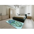 thumbnail image 4 of Ahgly Company Indoor Rectangle Patterned Tiffany Blue Area Rugs, 7' x 10', 4 of 6