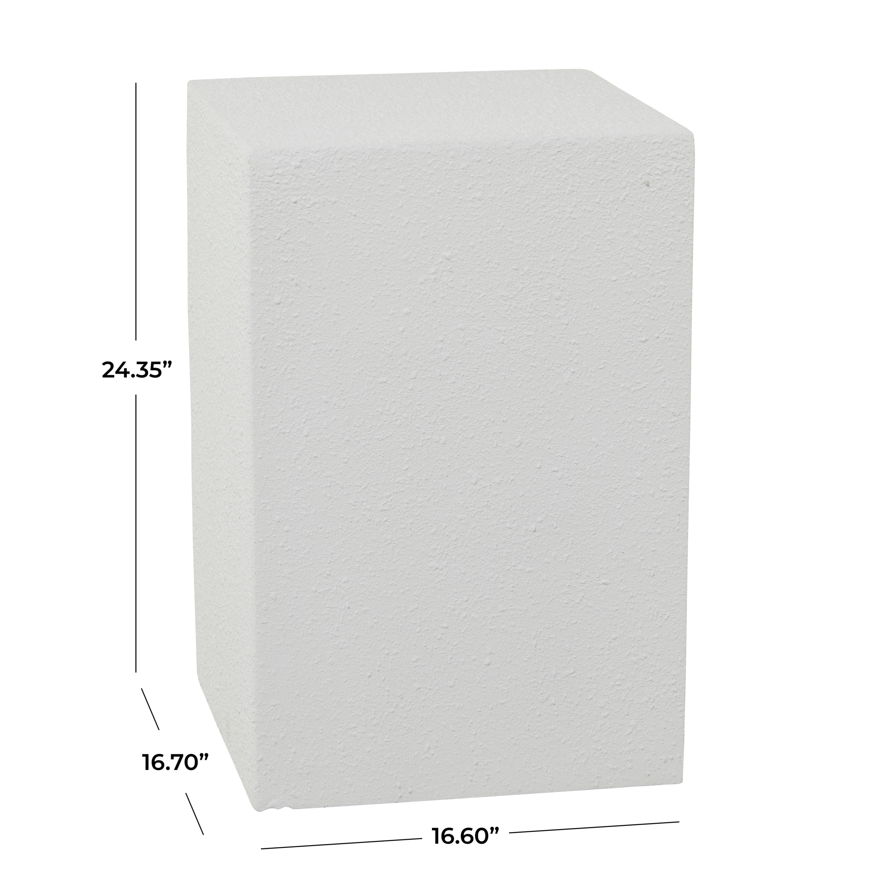 DecMode 17"W, 24"H Magnesium oxide Contemporary Stool, White, 1-Piece