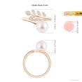 thumbnail image 5 of ANGARA Japanese Akoya Cultured Pearl Olive Leaf Wrap Ring in 14K Rose Gold for Women | June Birthstone, Birthday, Anniversary, Jewelry Gift for Women | Pearl Ring, 5 of 9