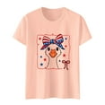 thumbnail image 6 of KALE 4th of July Short Sleeve Shirts for Women American Flag Patriotic 2D Independence Day Print Casual Sports T Shirt Y2K Clothes Pink XL, 6 of 7