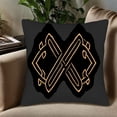 thumbnail image 5 of Set of 2 18x18in Throw Pillow Covers with Modern Black Background and Intricate Golden - Orange Geometric Design for Couch Bed Car, 5 of 8