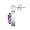thumbnail image 2 of 0.35 Carat 8x6MM Oval Amethyst and Diamond Surrounded Earrings In 10k White Gold, 2 of 6