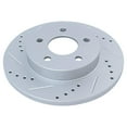 thumbnail image 4 of TRQ Rotor & Brake Pad Posi Ceramic Performance Drilled Slotted Rear Kit, 4 of 5