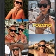thumbnail image 2 of Fozono Oversized Flat Top Shield Sunglasses, Unisex One Piece UV Protection, 2 of 6