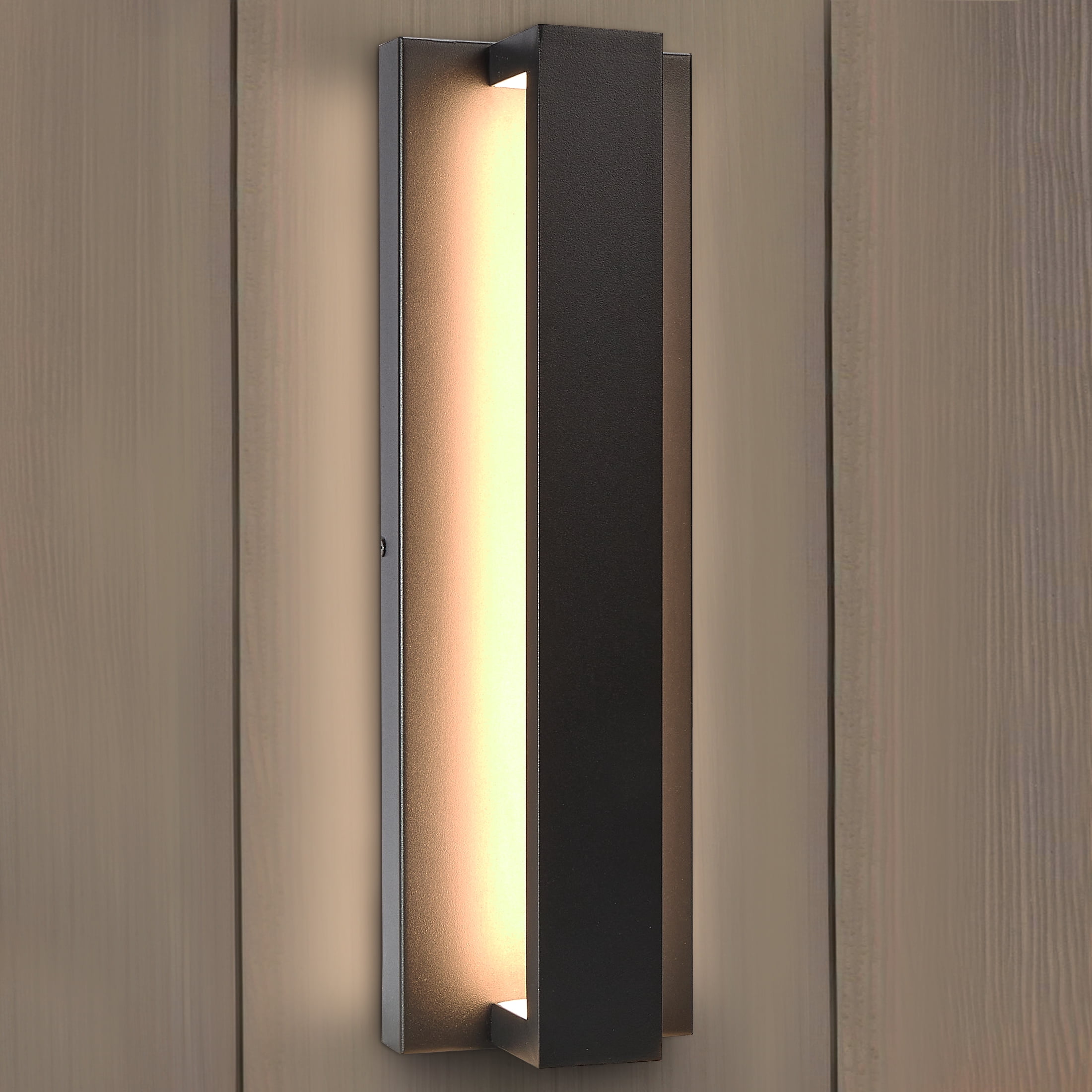 Maxxima LED Outdoor Wall Light, Linear Black Sconce w/ Vertical Bar, Modern Porch Light, 300 Lumens, 5 CCT 2700K-5000K...