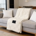 thumbnail image 4 of JASKFLY Velvet Small Checkered Blanket Warm Sofa and Household Blanket Winter Sleeping Blanket Plush Blanket 150x200cm White, 4 of 8