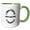Green/White, variant on 3drose, Image Text About Coffee and Liking People, 11oz Two-tone Black Mug