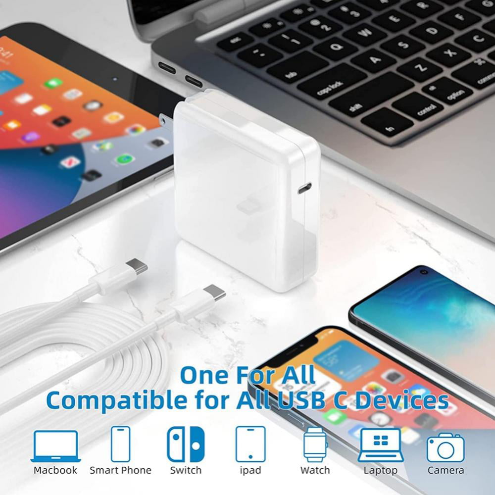 Chargeur 100w Usb C Chargeur Adaptateur secteur Compatible avec Macbook Pro  16, 15, 14, 13 pouces, Macbook Air 13 pouces, ipad Pro 2021/2020/2019/2018,  inclus