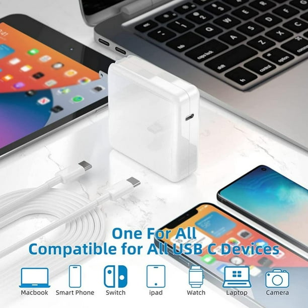 100W USB C Macbook Charger, PD 3.0 Adapter with Foldable Plug, Fast Wall Charger Compatible for MacBook Air/Pro, iPad Air/Pro, and More - Walmart.com