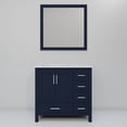 thumbnail image 4 of Jacques 36 in. W Left Offset Navy Blue Bath Vanity, Cultured Marble Top, and 34 in. Mirror, 4 of 8