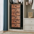 thumbnail image 3 of Tydimor 6 Drawer Dresser,Chest of Drawers for Bedroom Tall Fabric Dresser,Rustic Brown, 3 of 9