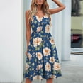 thumbnail image 2 of IROINNID A-Line Dress For Women Summer Printing Casual Sleeveless Vacation Mini Dress V-Neck Below The Knee Dress, 2 of 7