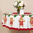 thumbnail image 4 of Christmas Gingerbread Man Round Tablecloth,60 Inch,Washable Decorative Table Cover for Family Xmas Party, 4 of 6
