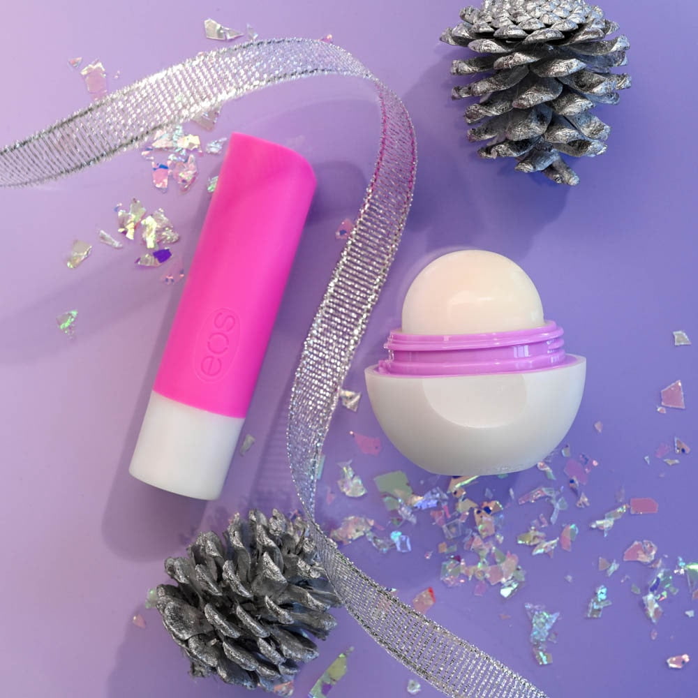 eos Limited Edition Holiday Lip Balm, Raspberry Cloud, All-Day Moisture, Made for Sensitive Skin, 0.39 oz, 2-Pack