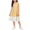 thumbnail image 3 of QSXADF Girls' Long Maxi Dress Beach Dress Children's Plaid Sleeveless Dress For Summer Leisure And Comfortable able For Both Adults And Girls Summer Outfits, 3 of 7