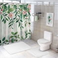 thumbnail image 7 of Orinice Watercolor eucalyptus shower curtain with green leaves blooming on top, polyester fabric waterproof shower curtain set machine washable decorative shower curtain 60x72, 7 of 7
