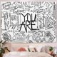 thumbnail image 1 of Cita de Taian eres tapiz de pared, tapiz de tela colgante europea y americana, fachada de arte de pared inspirador que dice tapiz blanco colgando en el Wa ShuxiuWang 8390612957703, 1 of 1