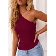 thumbnail image 4 of Blusa PRETTYGARDEN 2025 para Mujer Sin Mangas de Un Hombro Vino Tinto Talle S, 4 of 8