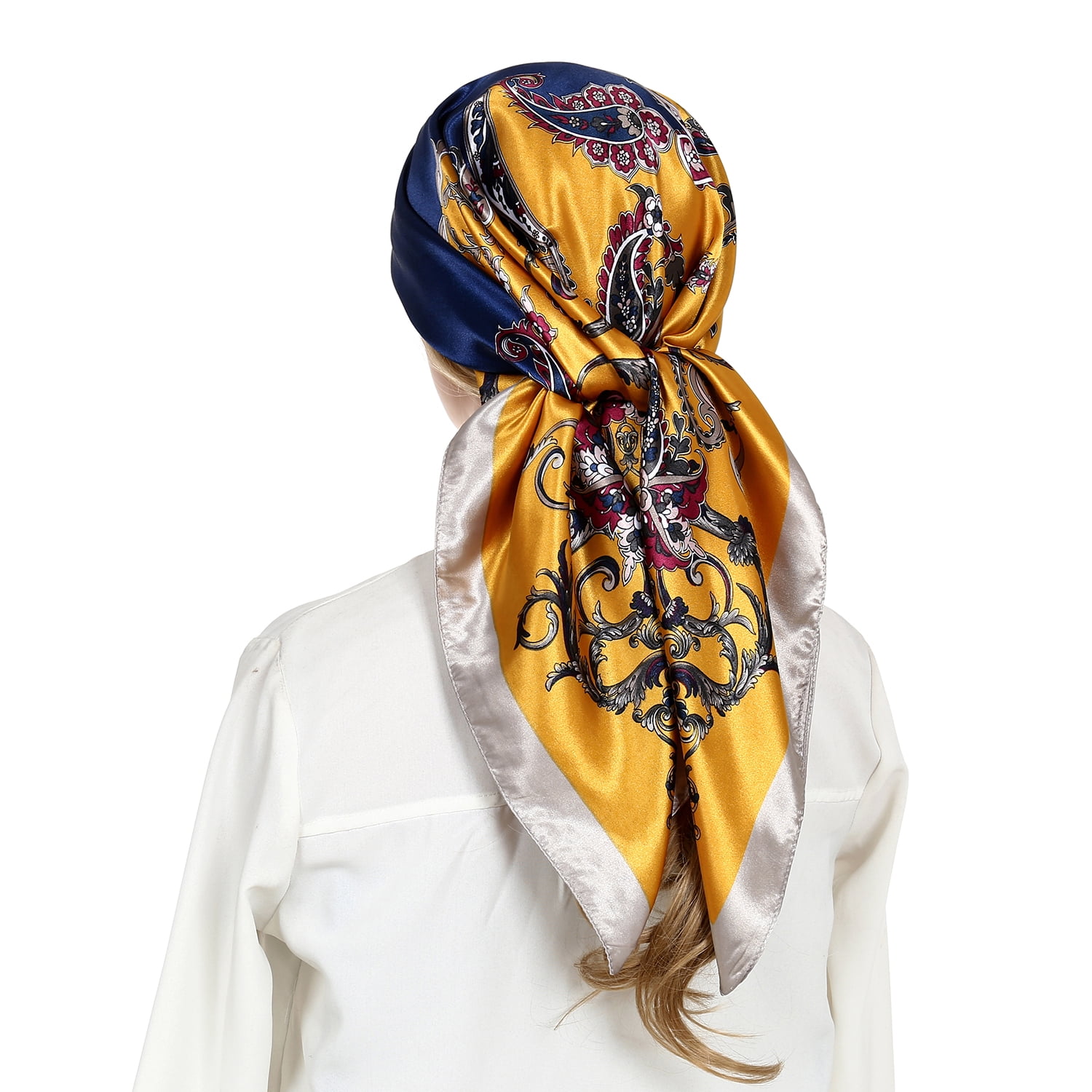 RIIQIICHY 35 Inch Women Head Scarf Like Silk Scarf Hair Scarf Bandana