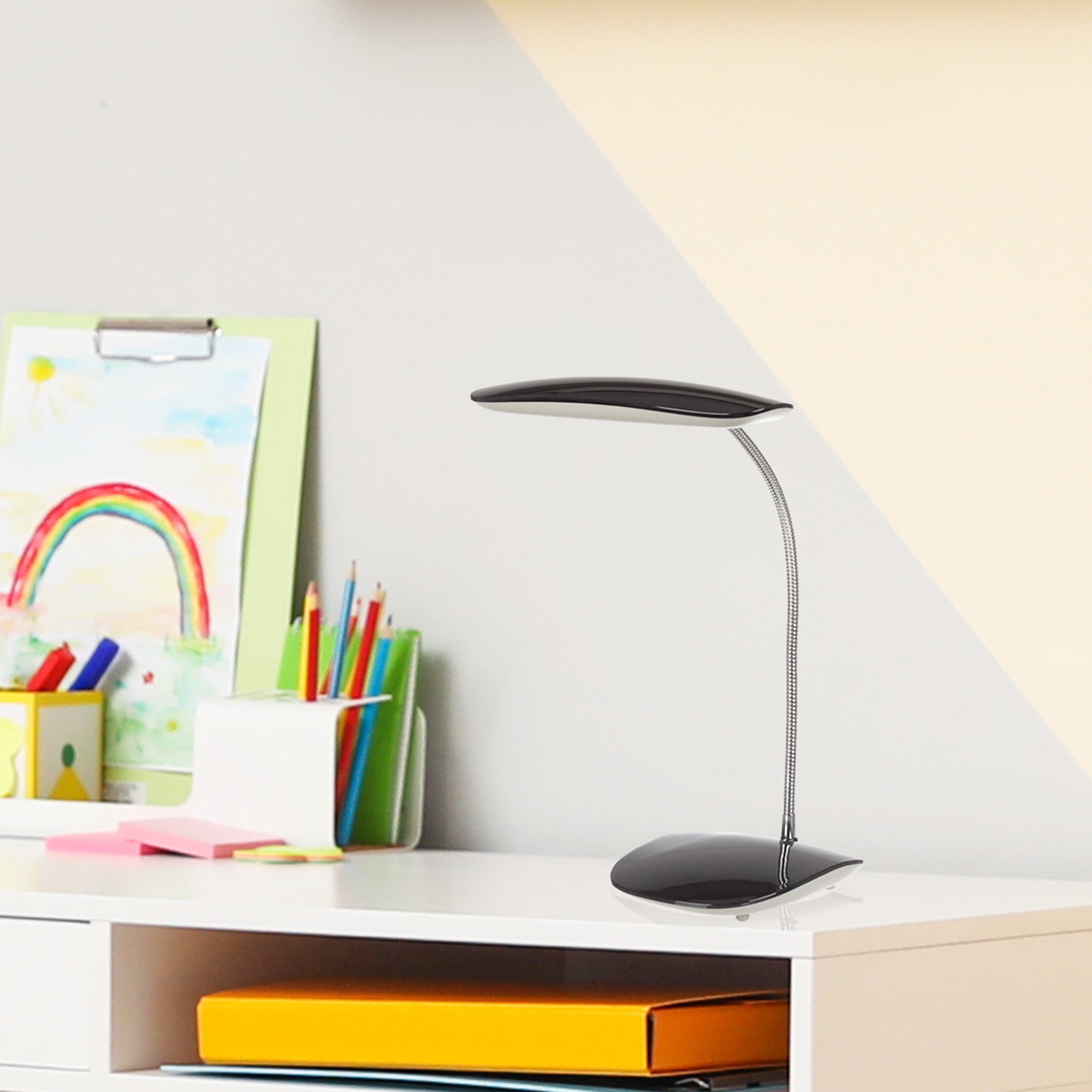 Lavish Home 18-inch Modern Touch-Activated LED Desk Lamp with USB Power Cord (Black)