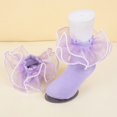 thumbnail image 2 of Girls Pearl Lace Ruffle Mid‑Calf Socks, Baby Toddler Princess Frilly Socks, Soft Cotton‑Blend Kids Dress Socks for Little Girls Party Daily Dress‑up, 2 of 6
