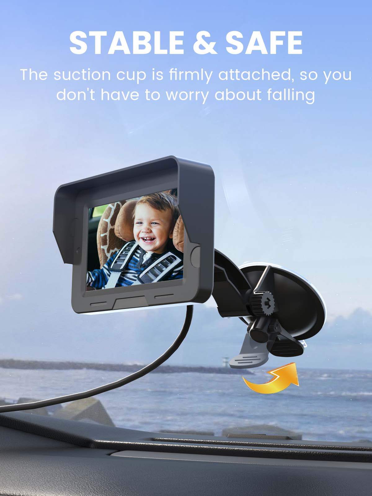 Grownsy Baby Car Camera,4.3" HD Display Baby Car Mirror with Night Vision Feature,Wide Clear View