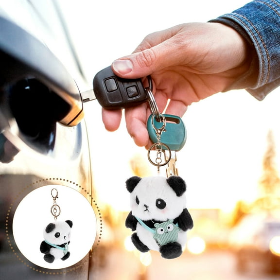 GOOHOCHY Plush Panda Keychain Stuffed Animal Pendant for Hanging Keys Multi Color PP Cotton Lightweight Compact Size