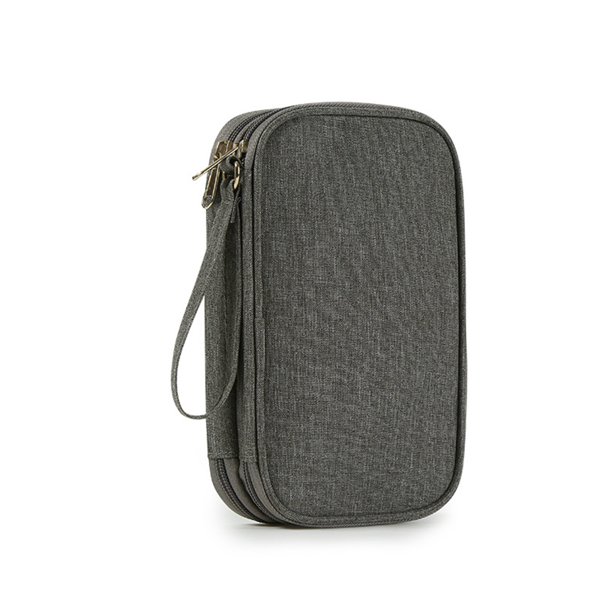 Cateissary Bolsa de almacenamiento para auriculares Senderismo al aire libre Camping Pesca Estuche de transporte de malla interior portátil Almacenamiento y organización del hogar Gris