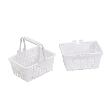 10Pcs Mini Shopping Baskets Pretend Play Toys Simulation Shopping Basket Plastic Miniature Decor Dollhouse Accessories