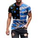 thumbnail image 1 of Soldier - playera de manga corta para hombre, diseño patriótico de la bandera americana, 4 de julio azul M azul M Xishao ropa, 1 of 2