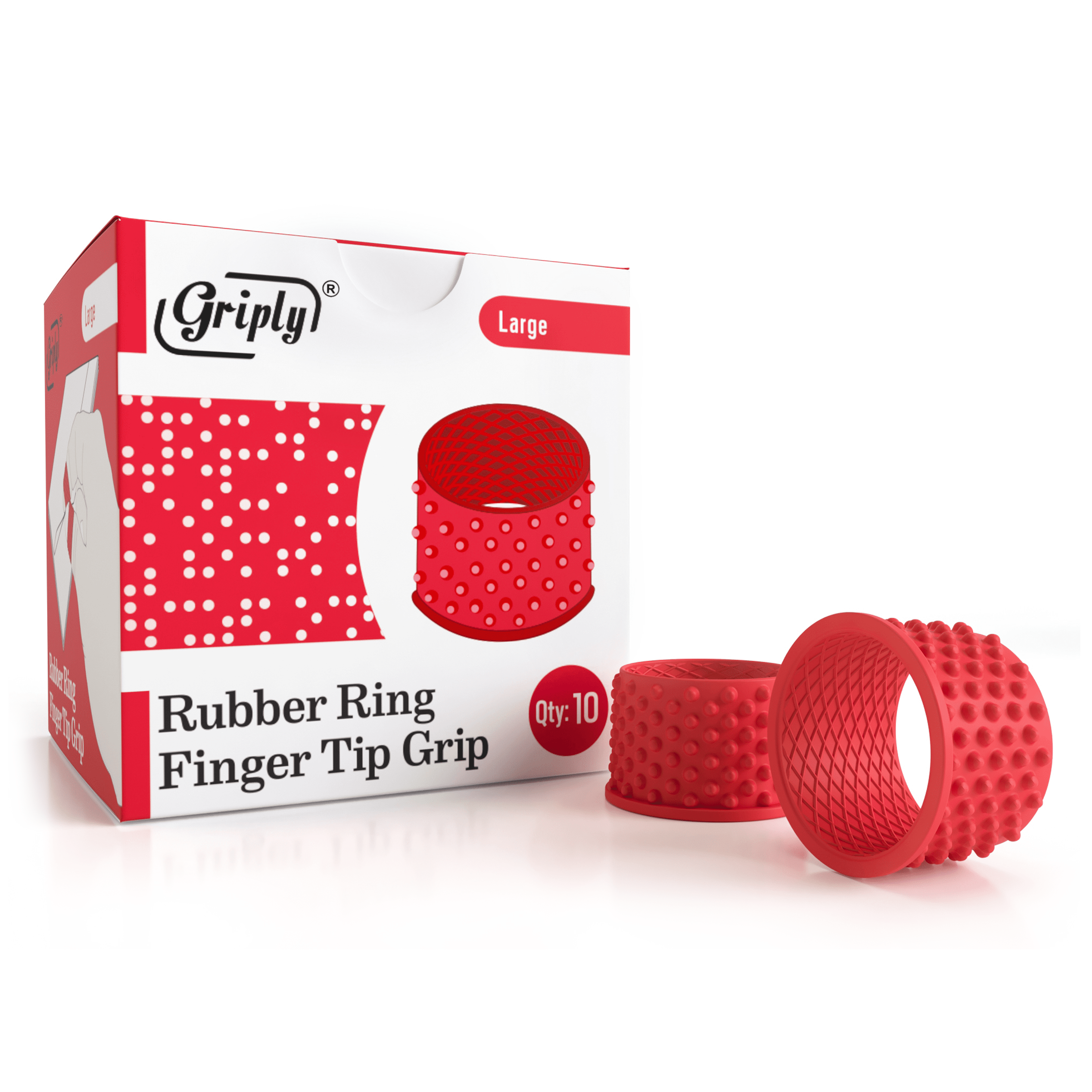 Free Shipping* Size-11.5 Thimbles Rubber Finger Tips Medium Count=12 