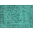 thumbnail image 1 of Ahgly Company Machine Washable Indoor Rectangle Oriental Turquoise Blue Industrial Area Rugs, 3' x 5', 1 of 4