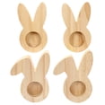 thumbnail image 1 of Felwors 4pcs Rabbit Egg Cup Egg Storage Display Bracket Wooden Egg Tray For Home Use, 1 of 9