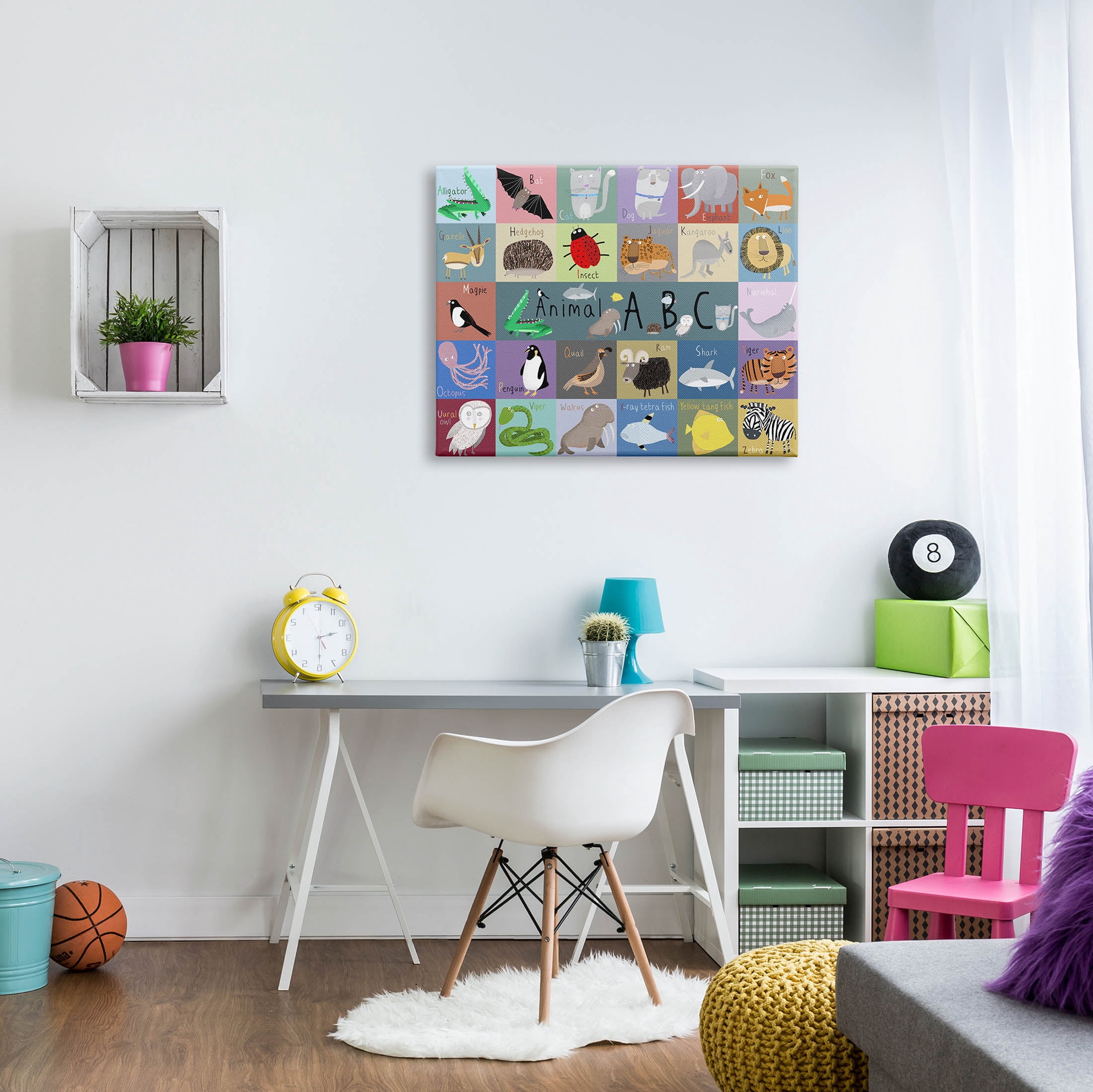 Stupell Industries Various Animal Alphabet Learning Graphic Art Gallery Wrapped Canvas Print Wall Art, Design by Carla Daly