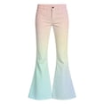 thumbnail image 2 of Kiijoy Girls Rainbow Gradient Flared Pants Casual Mid Rise Pants with Pockets, Sizes 5-6, 2 of 3
