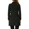 thumbnail image 3 of INSPIRE CHIC Women's Winter Faux Suede Button Front Tie Belt Waist Long Trench Coat, 3 of 6